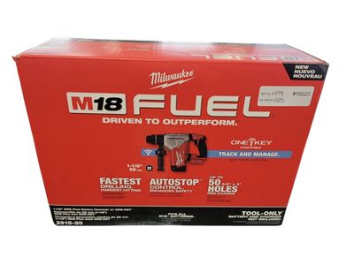 Milwaukee M18 FUEL 18V Lithium-Ion Brushless Cordless SDS-Plus 1-1/8 in. Rotary Hammer Drill (Tool-Only) 2915-20 .