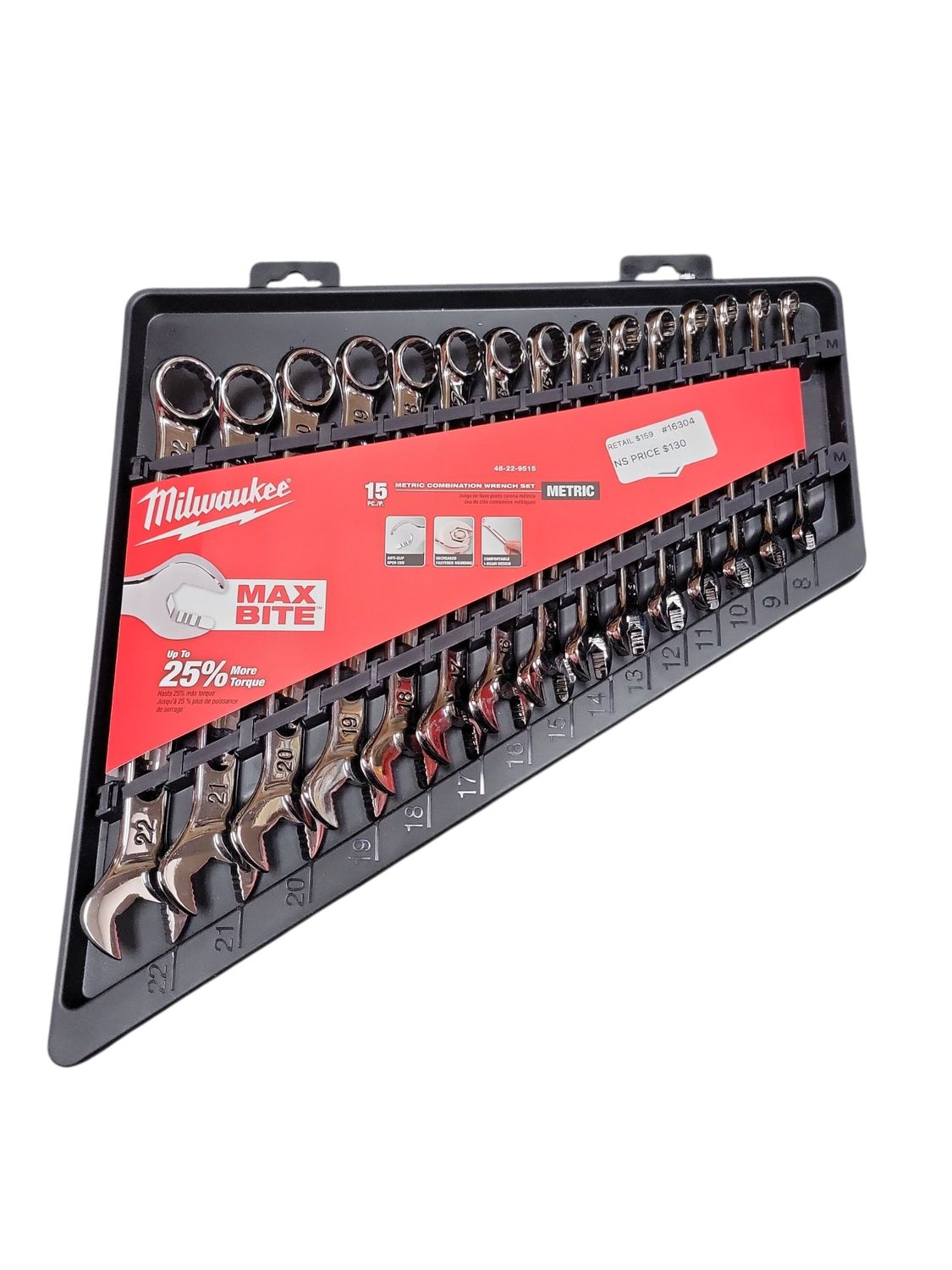 Milwaukee Combination Metric Wrench Mechanics Tool Set (15-Piece) 48-22-9515