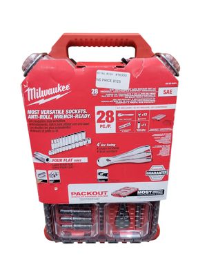 Milwaukee 3/8 in. Drive SAE Ratchet and Socket Mechanics Tool Set with Packout Case (28-Piece) 48-22-9481