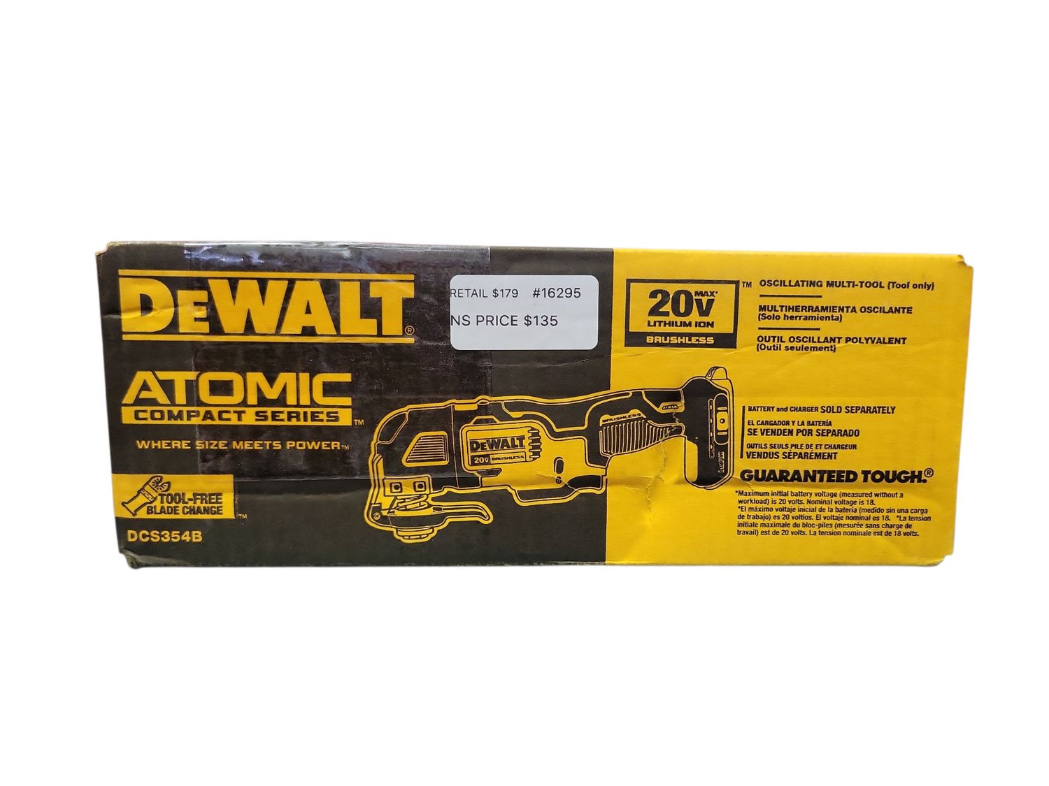 DEWALT ATOMIC 20V MAX Cordless Brushless Oscillating Multi Tool (Tool Only) DCS354B    .
