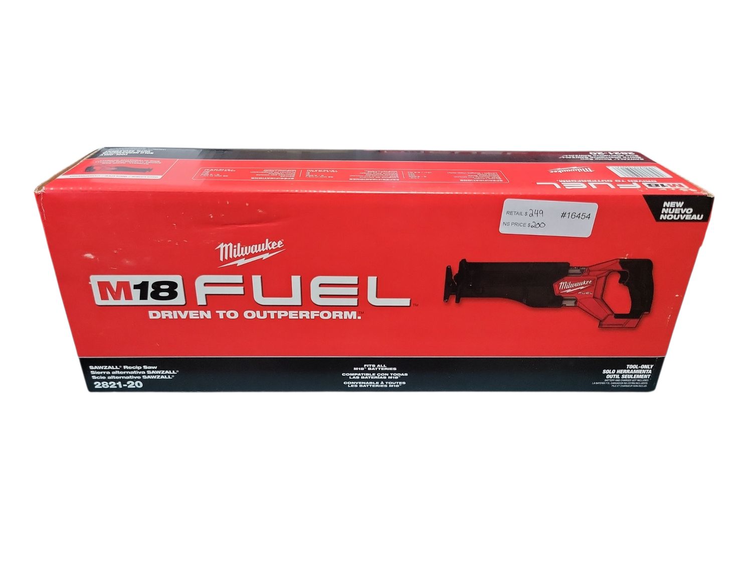 Milwaukee M18 FUEL GEN-2 18V Lithium-Ion Brushless Cordless SAWZALL Reciprocating Saw (Tool-Only) 2821-20 .