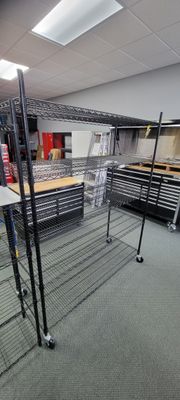 TRINITY Black 5-Tier Rolling Steel Wire Shelving Unit (60 in. W x 77 in. H x 24 in. D) TBFPB-0931