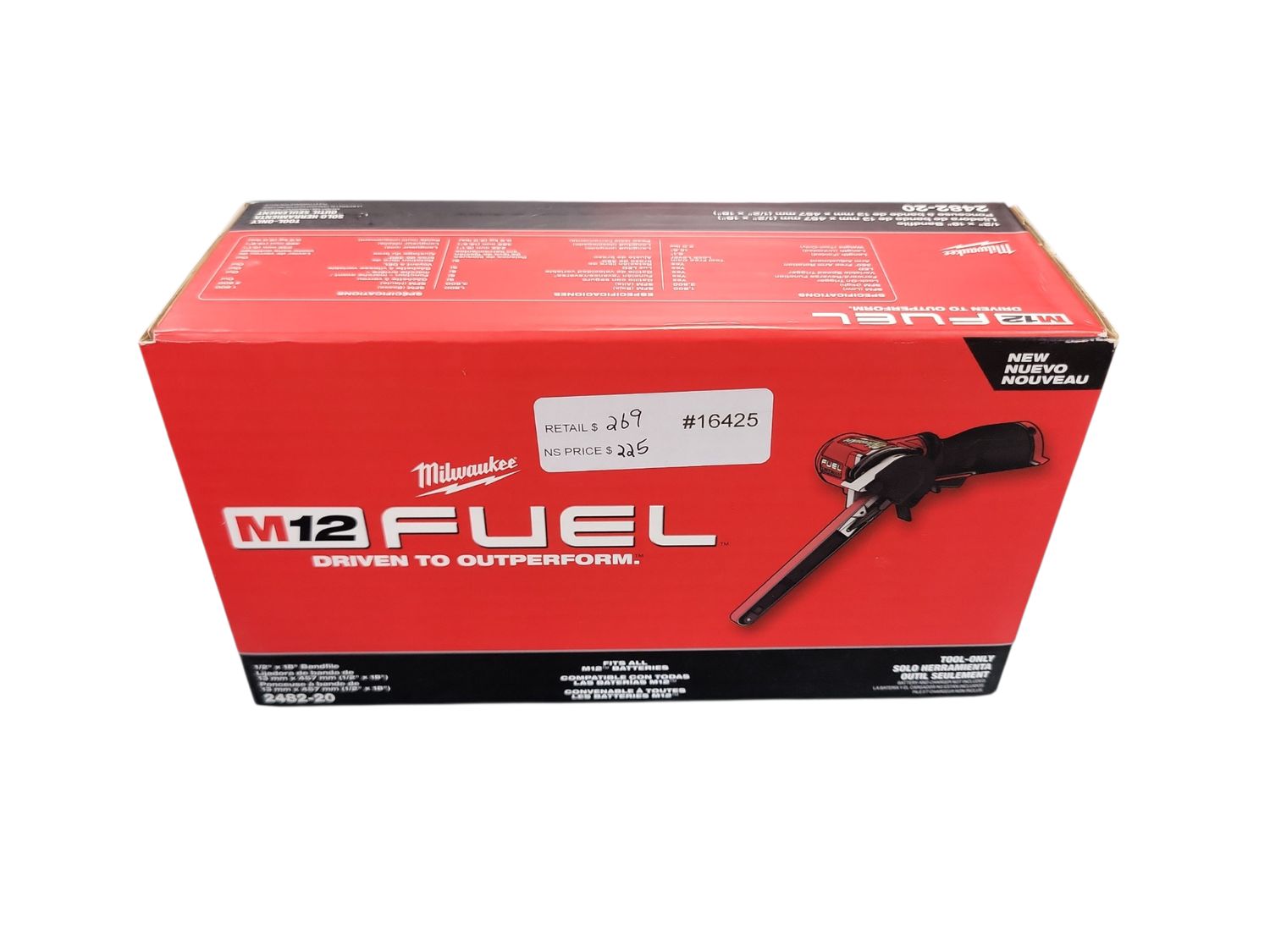 Milwaukee M12 FUEL 12V Lithium-Ion Brushless Cordless 1/2 in. x 18 in. Bandfile (Tool-Only) 2482-20