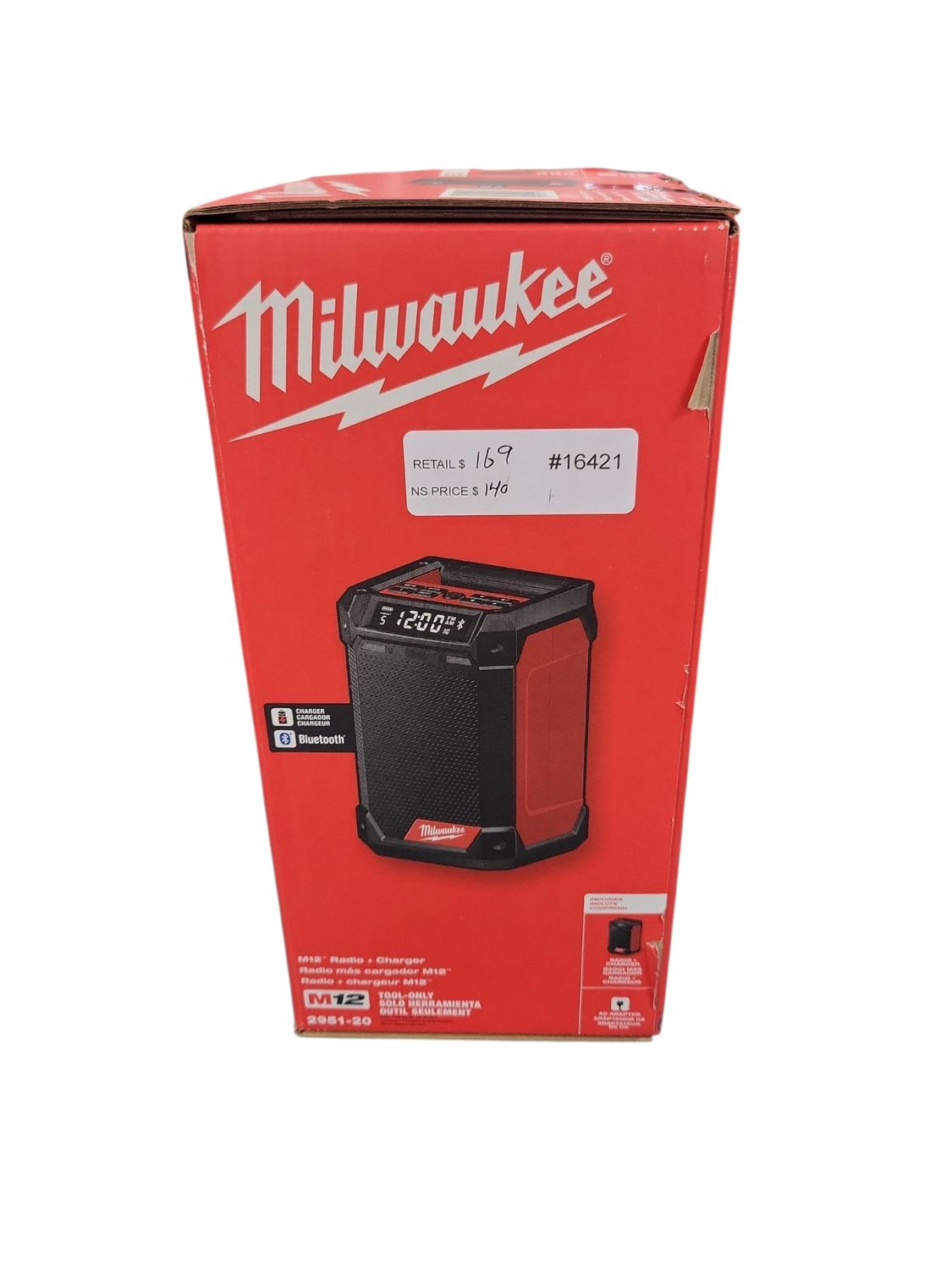 Milwaukee M12 12-Volt Lithium-Ion Cordless Bluetooth/AM/FM Jobsite Radio with Charger 2951-20  .