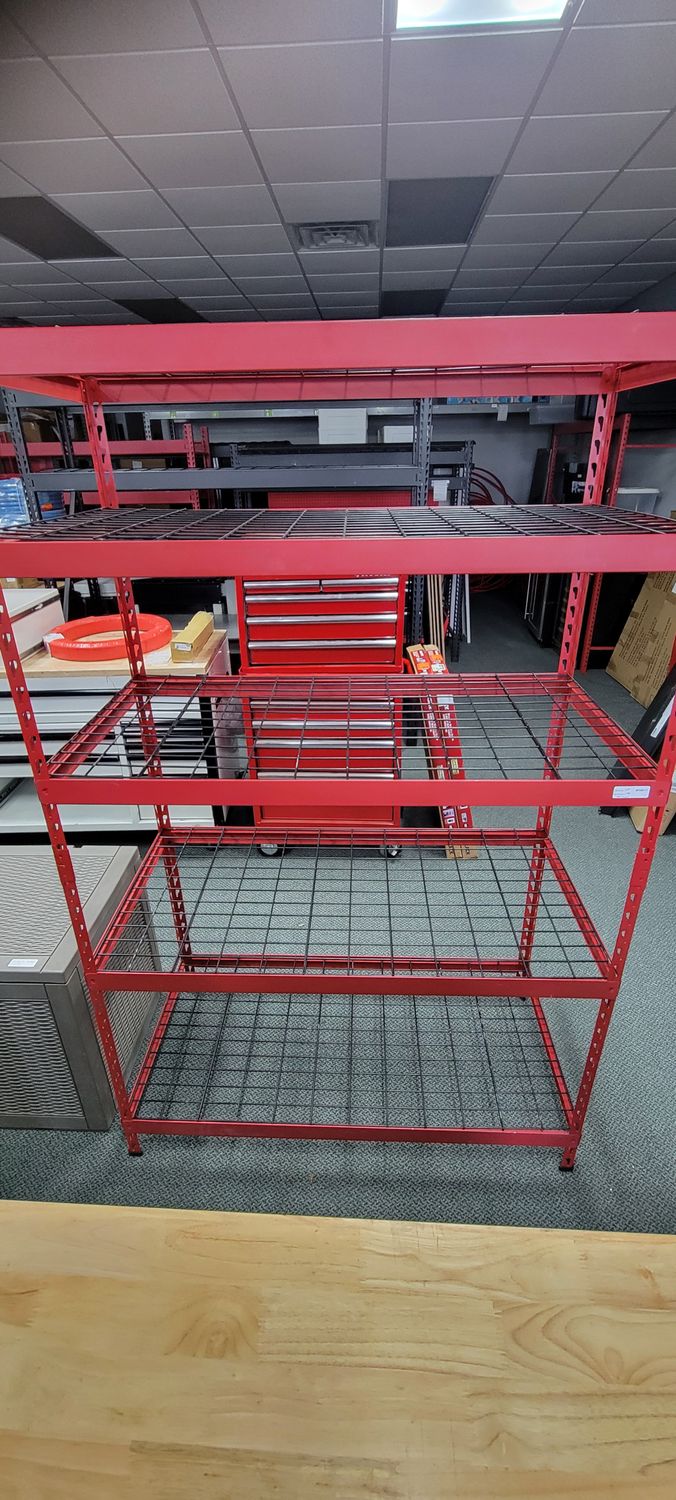 Husky 5-Shelf Metal Heavy-Duty Adjustable Garage Storage Shelving Unit in Red (48 in. W x 78 in. H x 24 in. D) N3R482478W5R