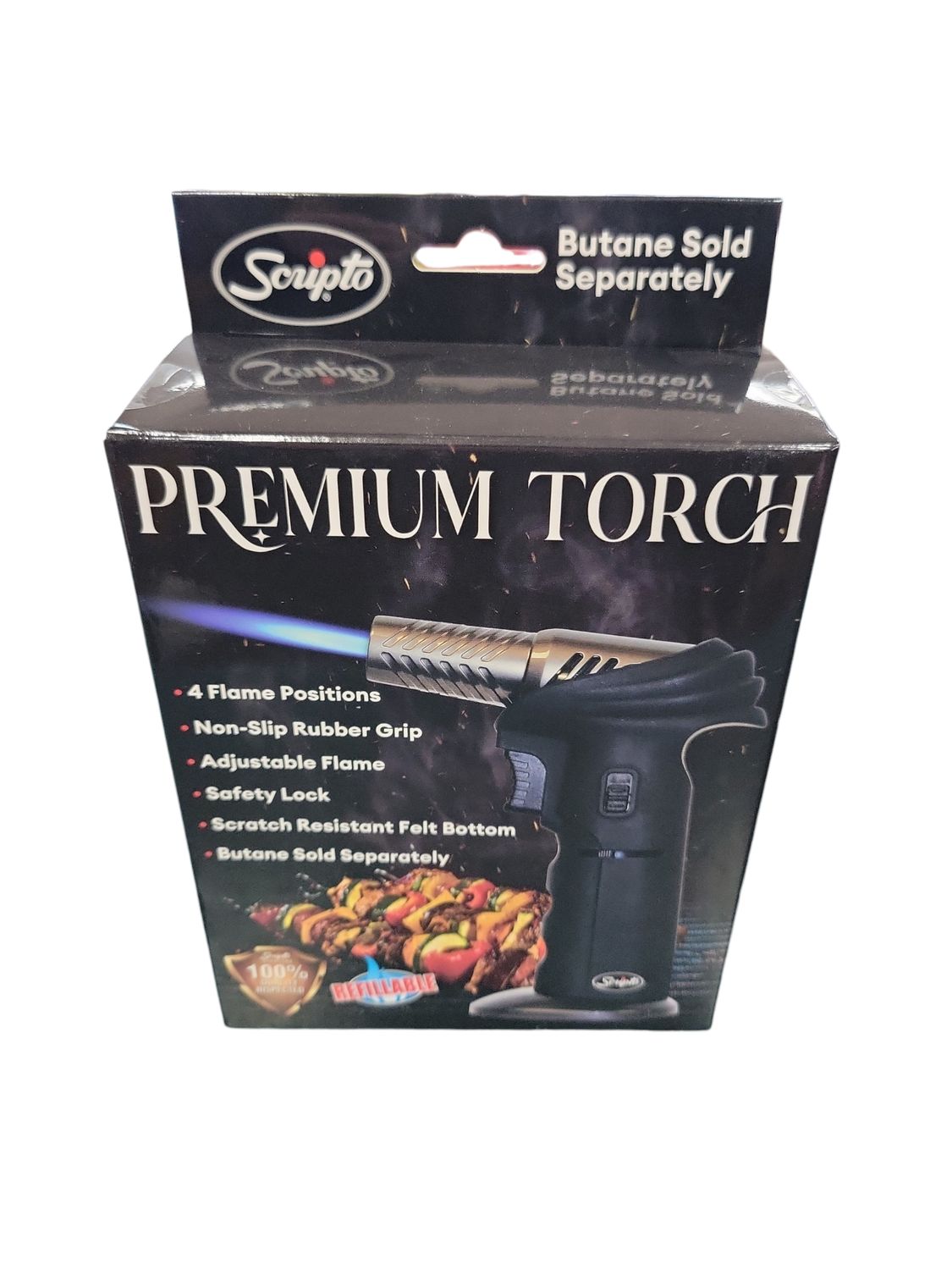 Scripto Multi-Purpose Butane Torch Lighter with Safety Lock and Adjustable Flame Control 824-402-006-002