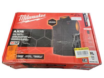 Milwaukee Men's X-Large M12 12-Volt Lithium-Ion Cordless Axis Black Heated Vest Kit with (1) 2.0 Ah Battery and Charger M300B-21XL