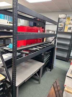 Husky 5-Shelf Metal Industrial Duty Freestanding Garage Storage Shelving Unit in Black (90 in. W x 90 in. H x 24 in. D) N2W902490W5B