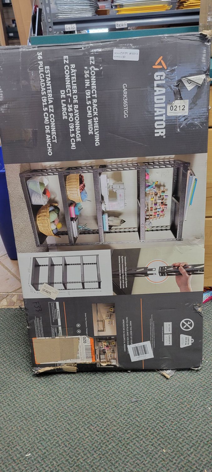 Gladiator 5-Tier Steel Garage Storage Shelving Unit with EZ Connect (36 in. W x 72 in. H x 18 in. D) GARK365TGG .