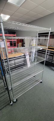 TRINITY EcoStorage Chrome 6-Tier Rolling Steel Wire Shelving Unit (48 in. W x 77 in. H x 18 in. D) TBFZ-0932