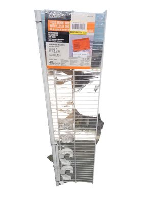 Everbilt 48 in. W to 48.82 in. W x 12 in. White Fixed Mount Kit with Closet Rod Adjustable Wire Closet System 90246