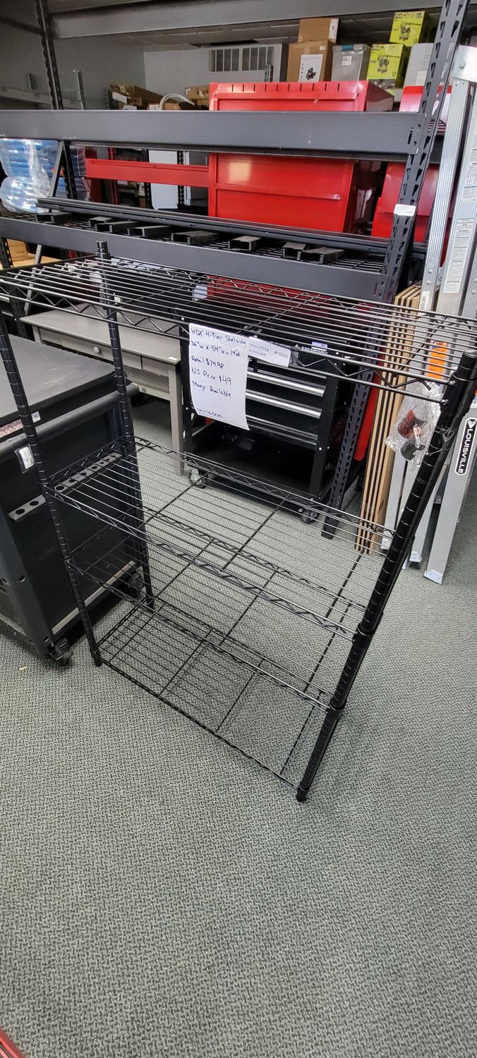 HDX 4-Tier Steel Wire Shelving Unit in Black (36 in. W x 54 in. H x 14 in. D) 21436BPS .