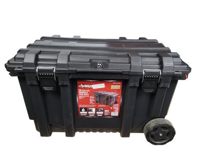 Husky 23 in. 50 Gal. Black Rolling Toolbox with Keyed Lock and Portable Hand Tool Tray 206319