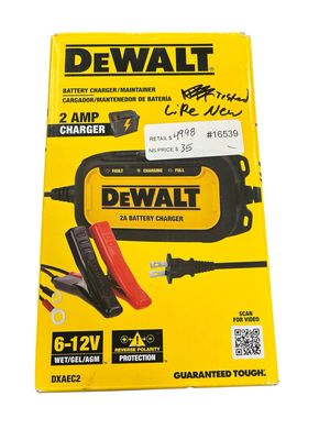 DEWALT Professional 2 Amp Automotive Battery Charger and Maintainer DXAEC2   .
