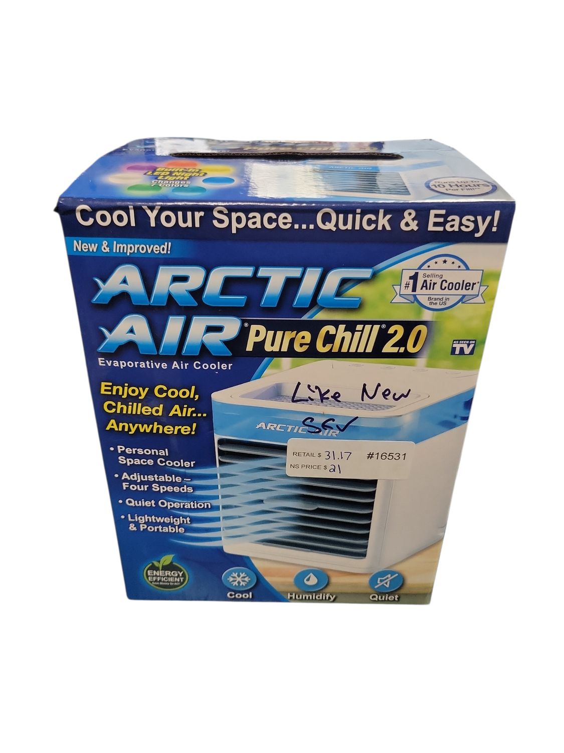 ARCTIC AIR 76 CFM 4 Speed Portable Evaporative Cooler for 45 sq. ft. AAPC-PD27