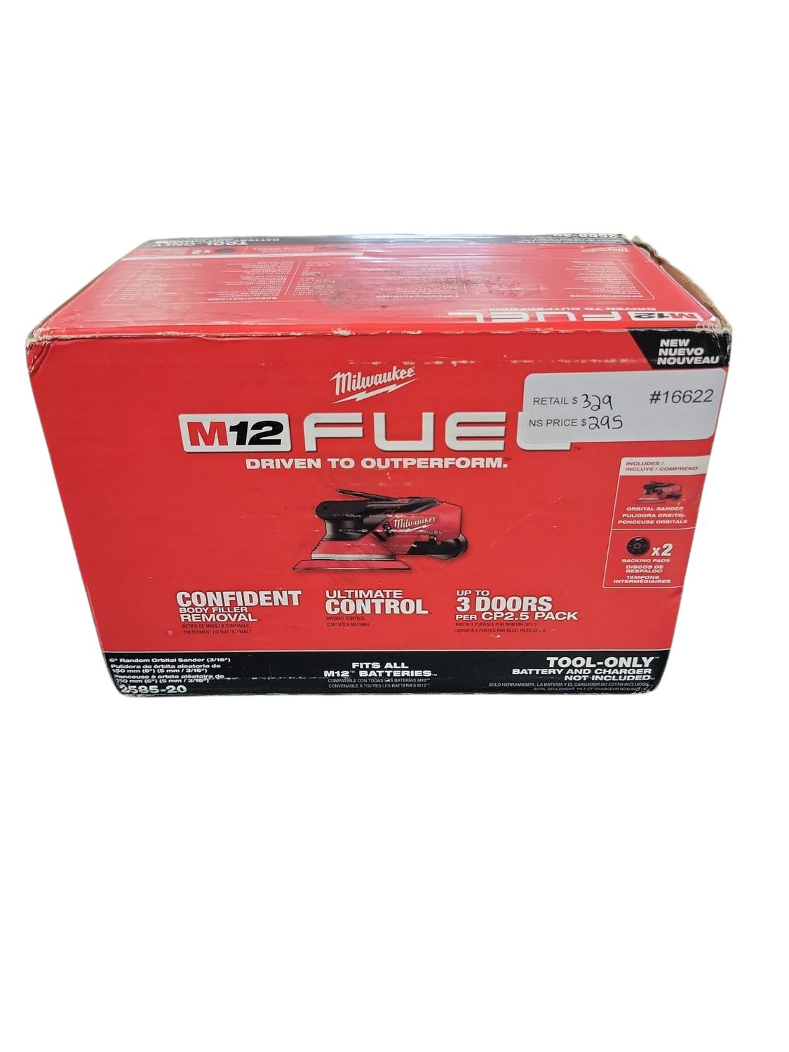 Milwaukee M12 FUEL 12V Lithium-Ion Brushless Cordless 6 in. Random Orbital Sander (3/16 in. Orbit) Tool-Only 2585-20