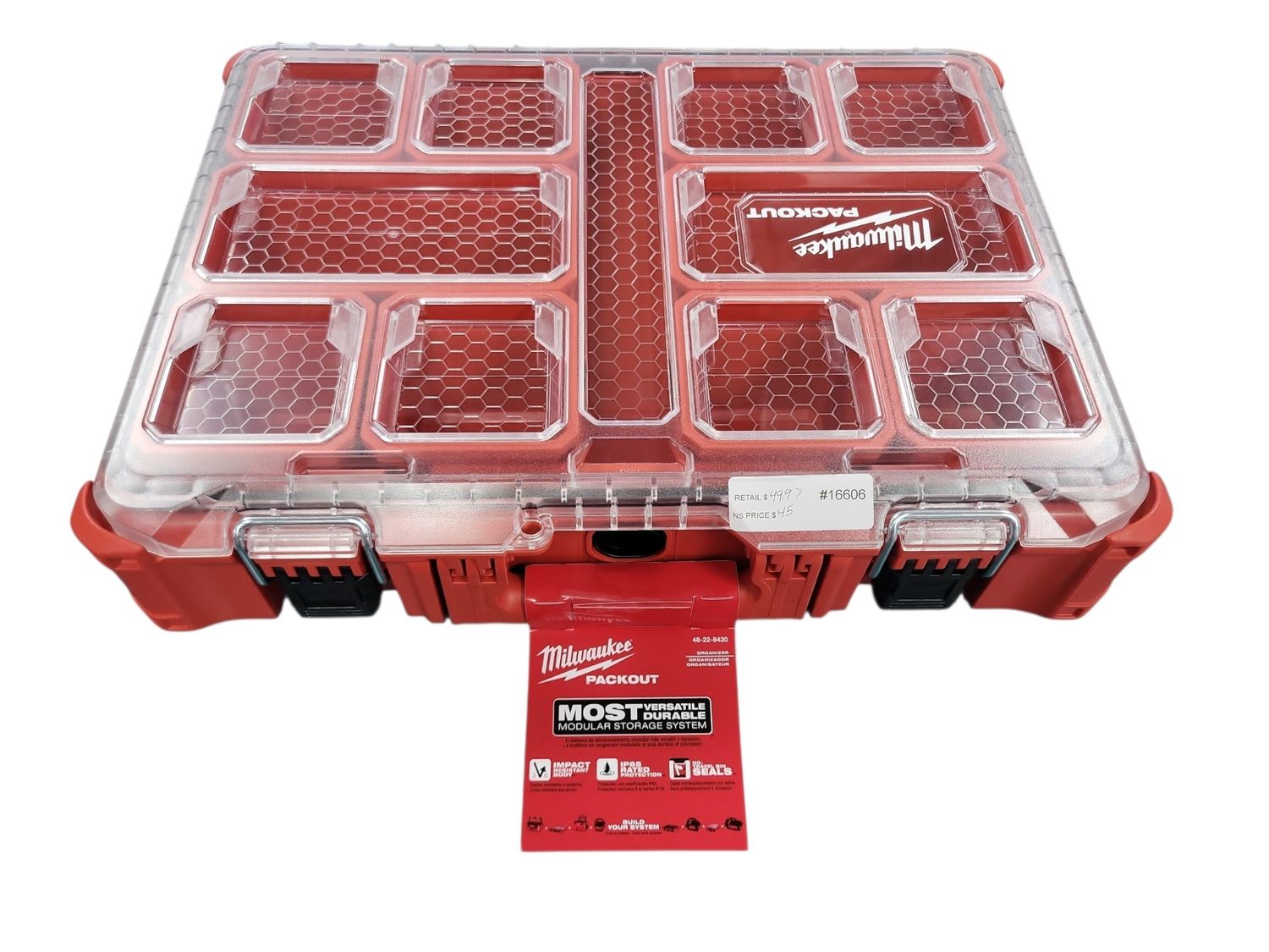 Milwaukee PACKOUT 11-Compartment Impact Resistant Portable Small Parts Organizer 48-22-8430  .