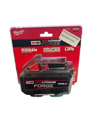 Milwaukee M18 18V Lithium-Ion REDLITHIUM FORGE XC 8.0 Ah Battery Pack 48-11-1881      .