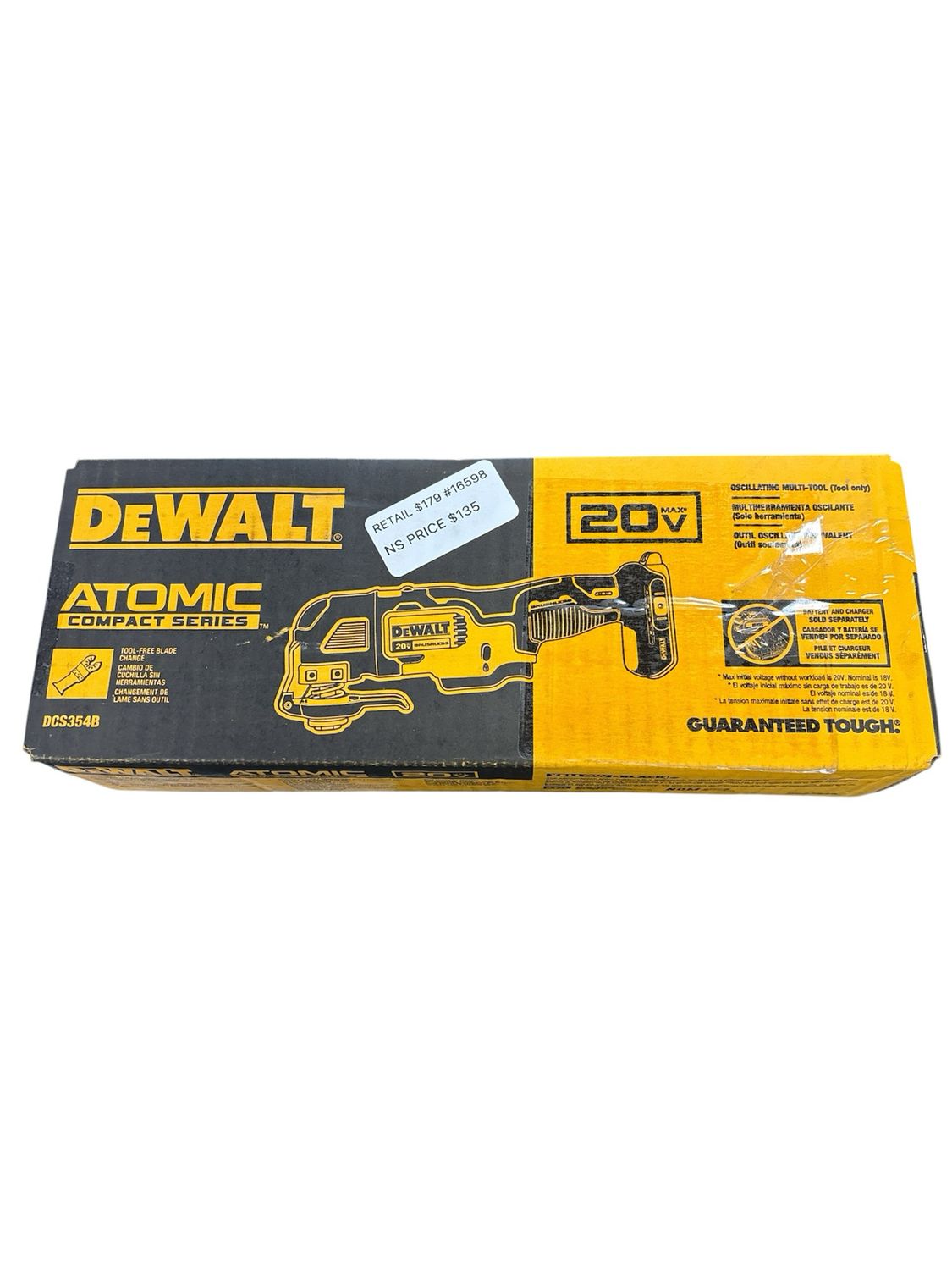 DEWALT ATOMIC 20V MAX Cordless Brushless Oscillating Multi Tool (Tool Only) DCS354B  .
