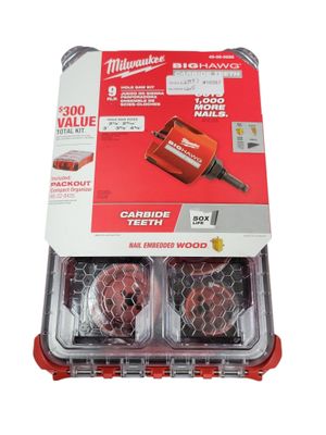 Milwaukee BIG HAWG Carbide Hole Saw Kit (9-Piece) with PACKOUT Case 49-56-9295