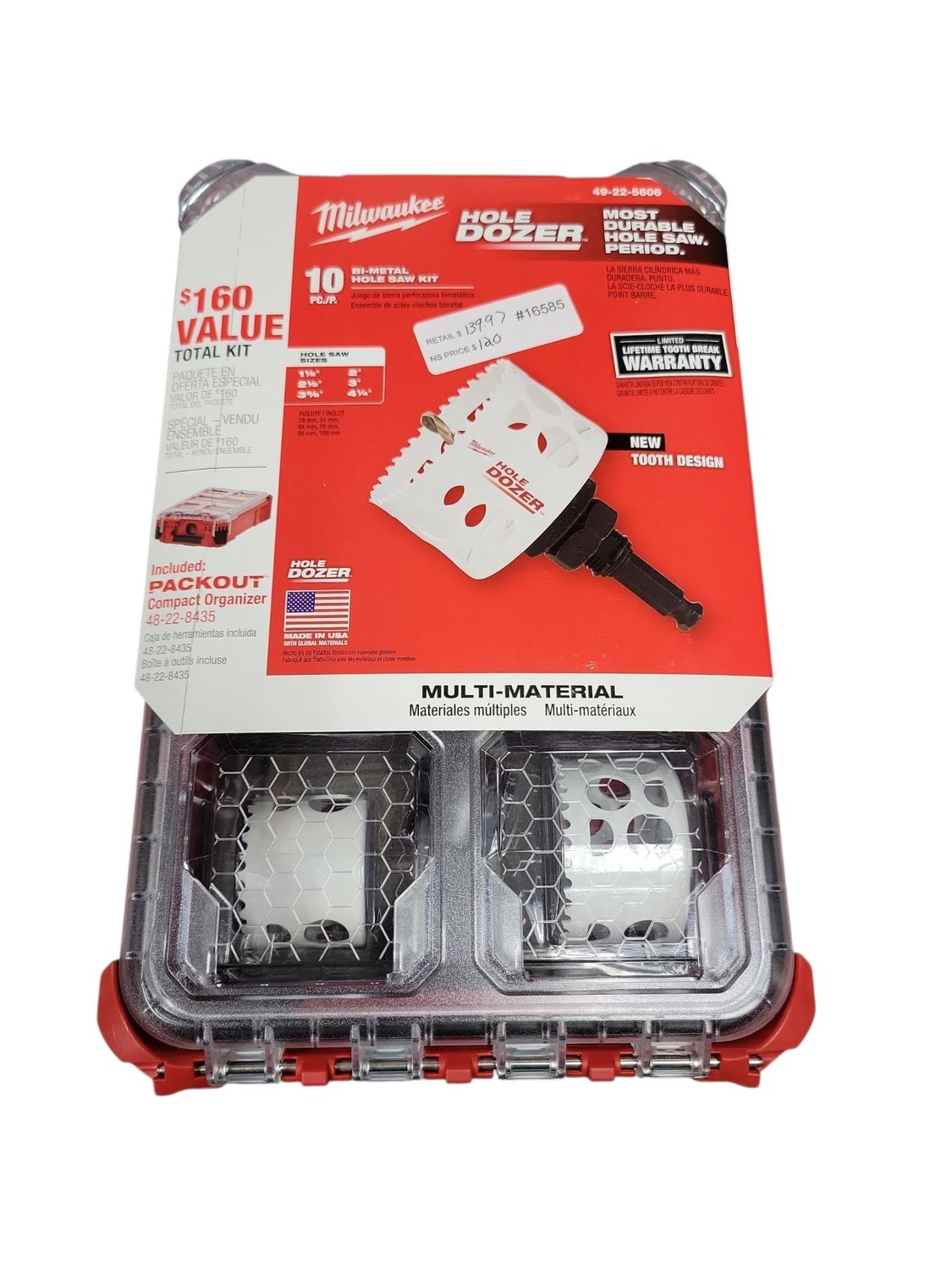 Milwaukee Hole Dozer Bi-Metal General Purpose Hole Saw Set with PACKOUT Compact Organizer (10-Piece) 49-22-5606