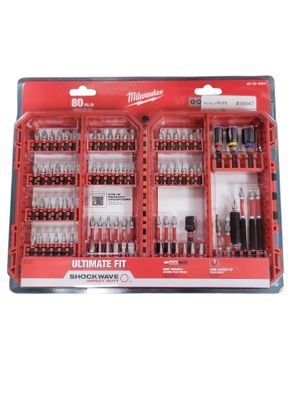 Milwaukee SHOCKWAVE Impact-Duty Alloy Steel Screw Driver Bit Set (80-Piece) 48-32-4094 .