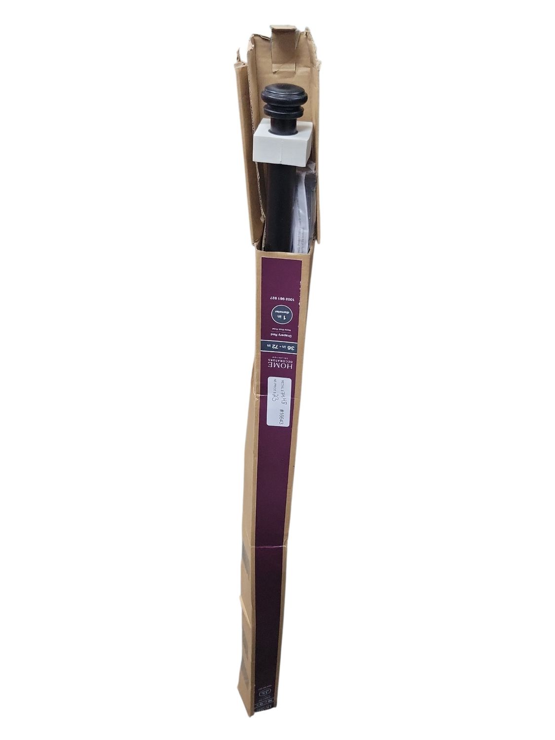 Home Decorators Collection 36 in. - 72 in. End Cap Telescoping 1 in. Single Curtain Rod in Matte Black AMB72FOHJ07 .