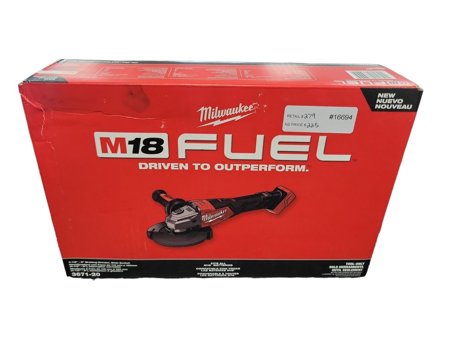 Milwaukee M18 FUEL 18V Lithium-Ion Brushless Cordless 4-1/2 in./6 in. Braking Grinder with Slide Switch (Tool-Only) 3671-20