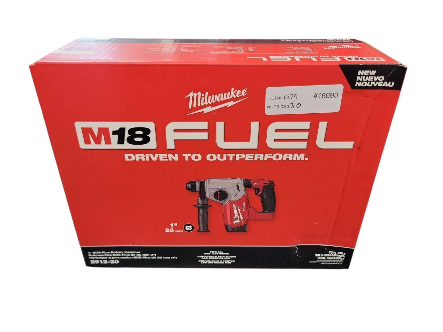 Milwaukee M18 FUEL 18V Lithium-Ion Brushless Cordless 1 in. SDS-Plus Rotary Hammer (Tool-Only) 2912-20  .