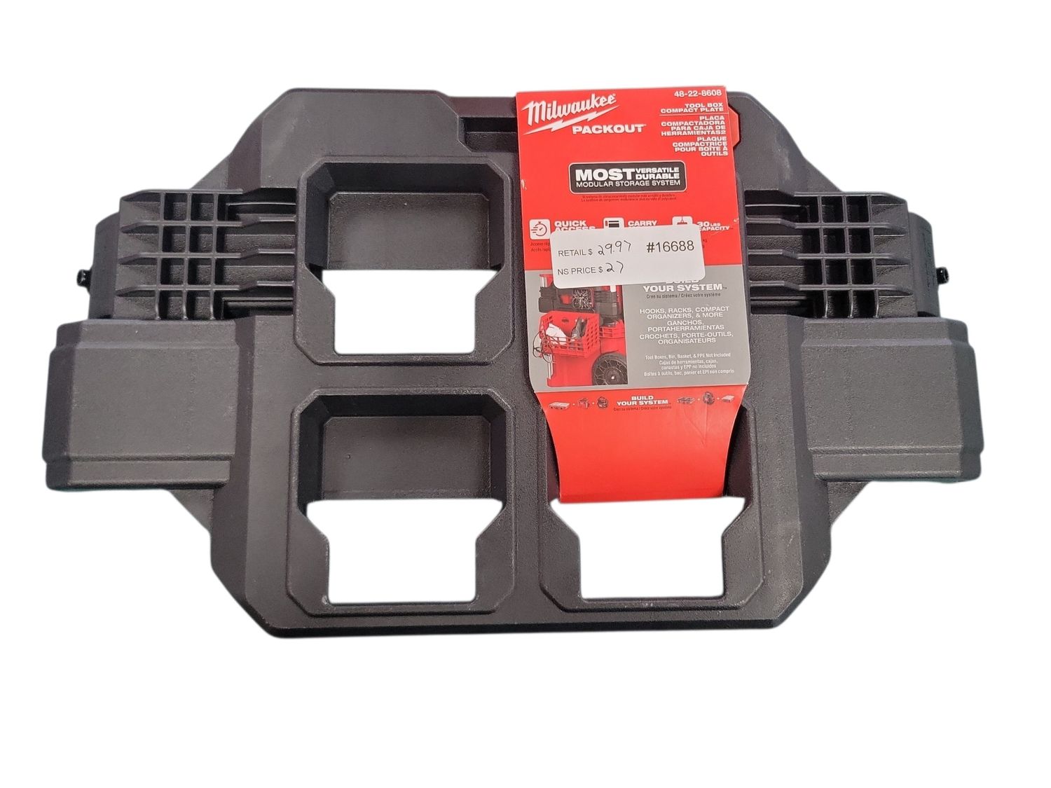 Milwaukee PACKOUT Compact Plate Tool Box Rack Attachment 48-22-8608