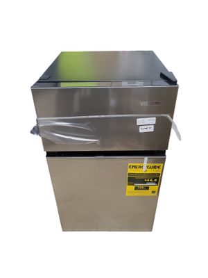 Vissani 3.1 cu. ft. 2-Door Mini Refrigerator in Stainless Steel with Freezer, ENERGY STAR HVDR31GSE ..