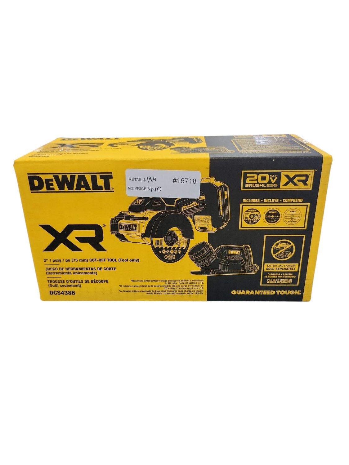 DEWALT 20V XR Cordless 3 in. Cut-Off Tool (Tool Only) DCS438B.