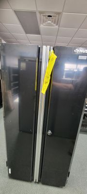 Husky Ready-to-Assemble 36.6 in. W x 72 in. H x 24 in. D 24-Gauge 2-Shelf Steel Freestanding Cabinet in Black G3624W-US .