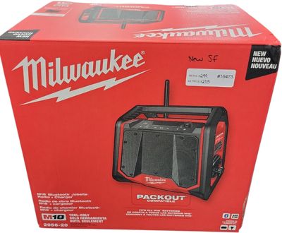 Milwaukee M18 Lithium-Ion Cordless PACKOUT Jobsite Radio/Speaker with Built-In Charger 2956-20 .