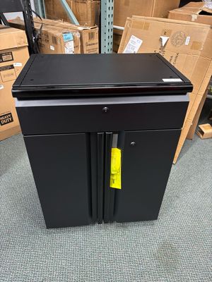 Husky Regular Duty Welded 24-Gauge Steel 1-Drawer 2-Door Garage Base Cabinet in Black (24 in. W x 33 in. H x 16 in. D) G2401B-US