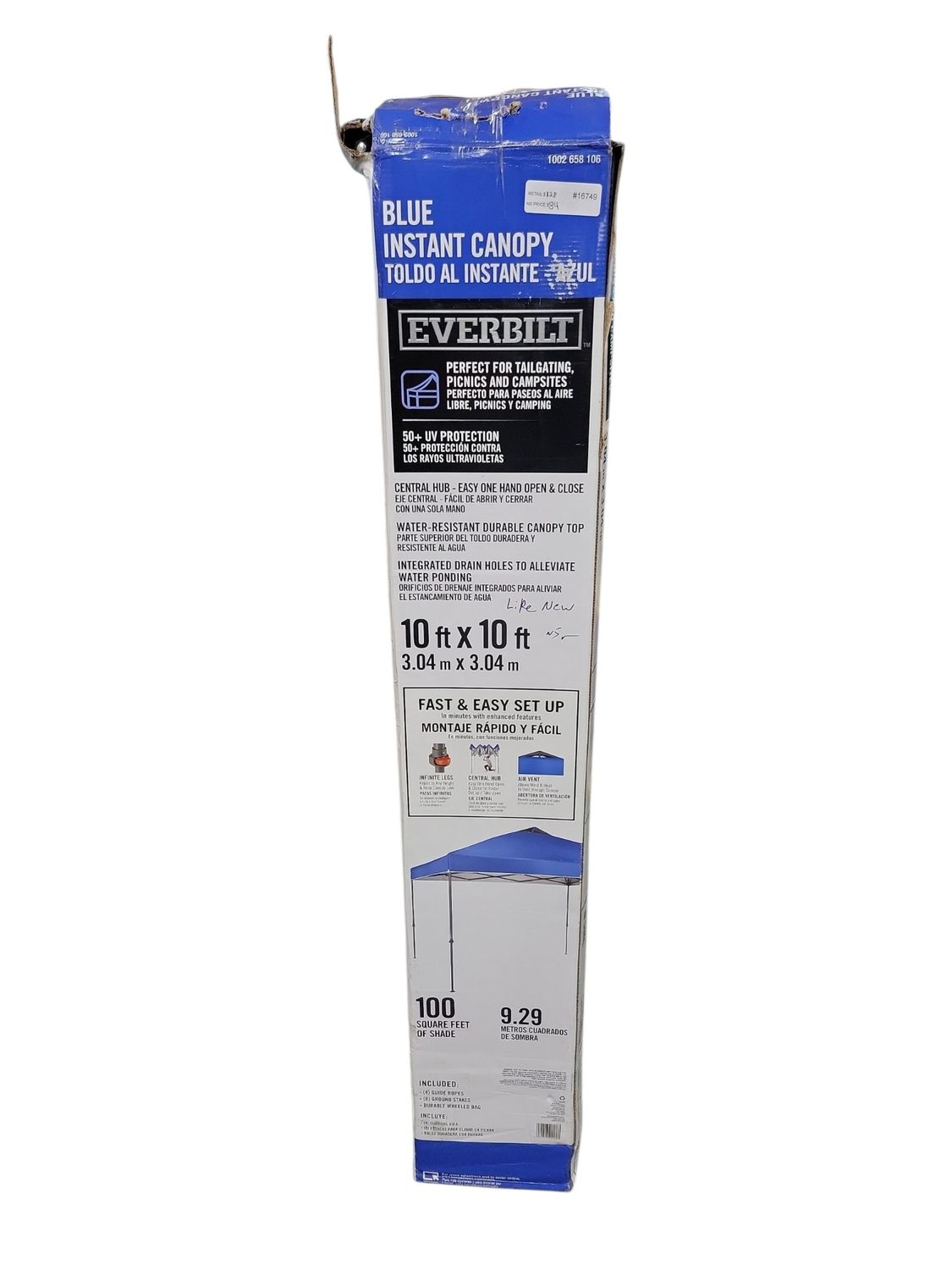 Everbilt 10 ft. x 10 ft. Blue Instant Canopy Pop Up Tent NS CLIA 100-B