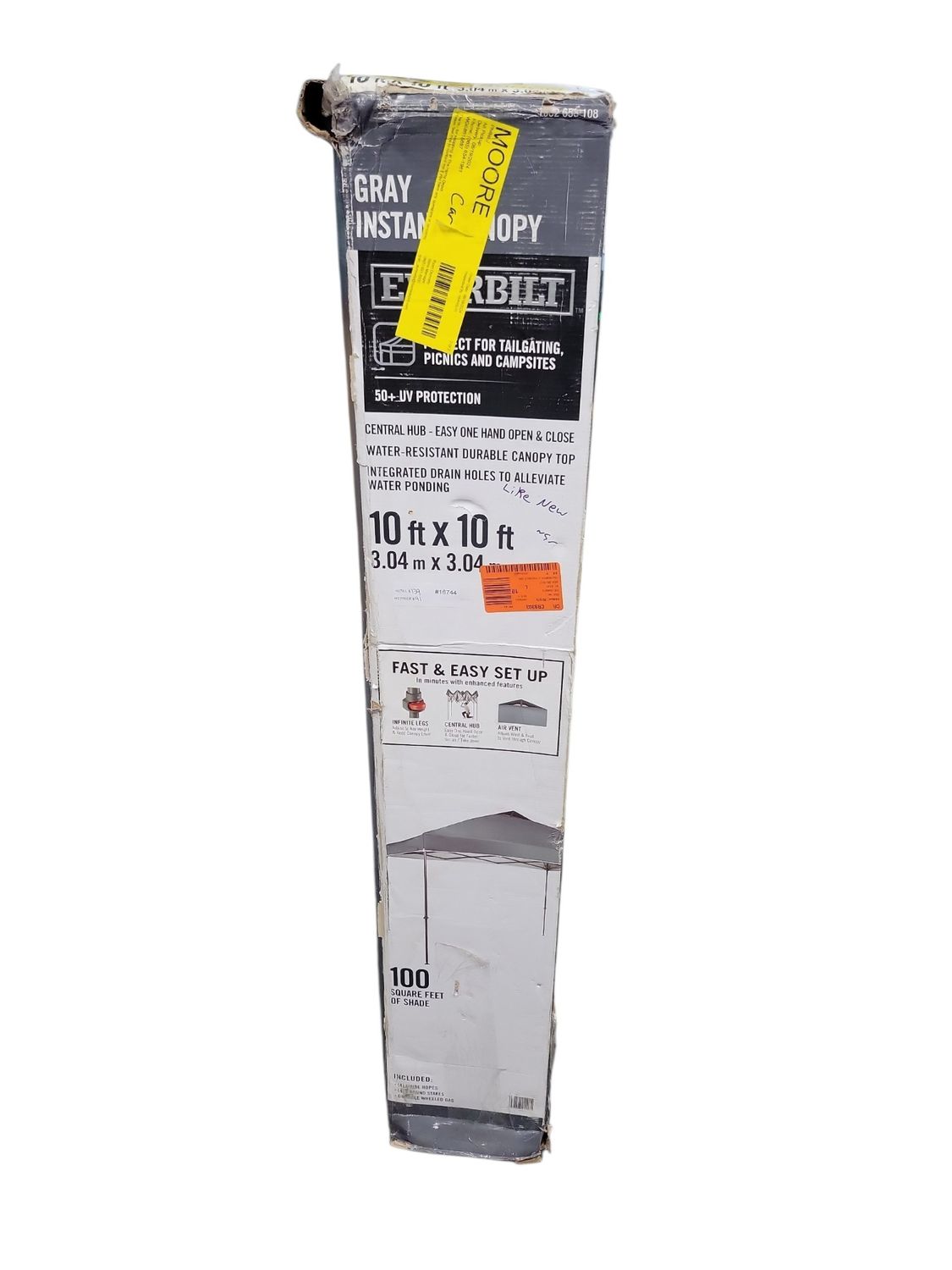 Everbilt 10 ft. x 10 ft. Grey Instant Canopy Pop Up Tent NS CLIA 100-G .