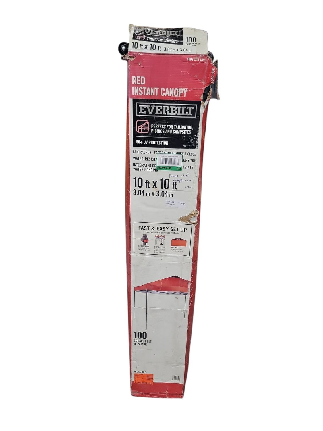 Everbilt 10 ft. x 10 ft. Red Instant Canopy Pop Up Tent NS CLIA 100-R