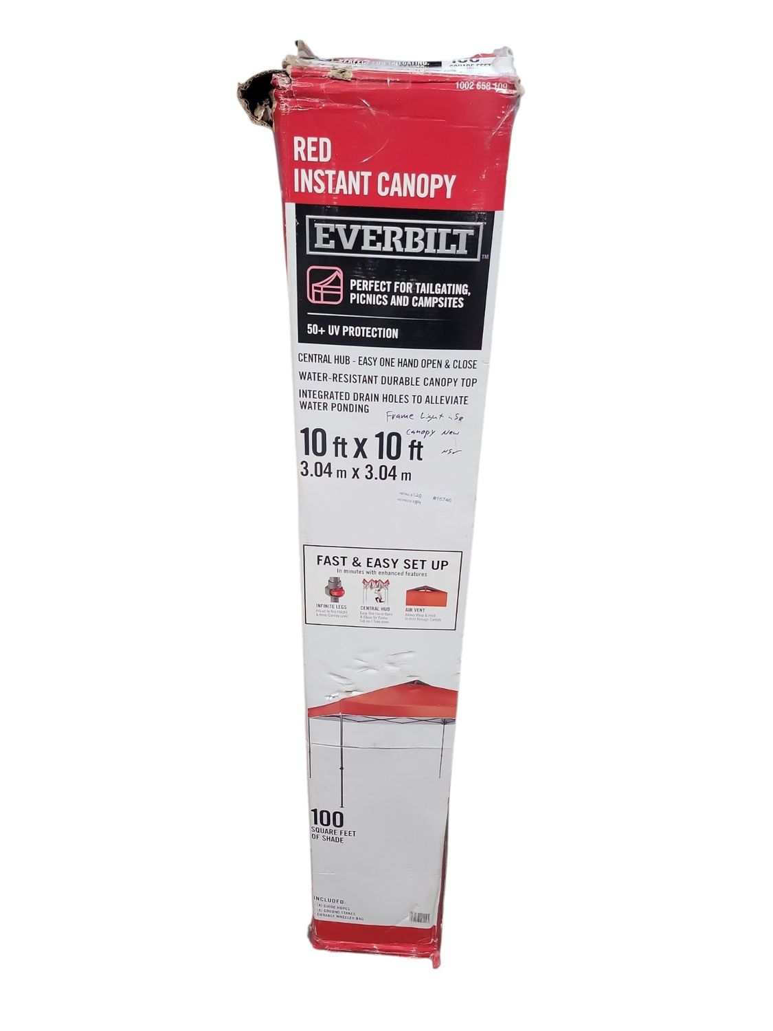 Everbilt 10 ft. x 10 ft. Red Instant Canopy Pop Up Tent NS CLIA 100-R .