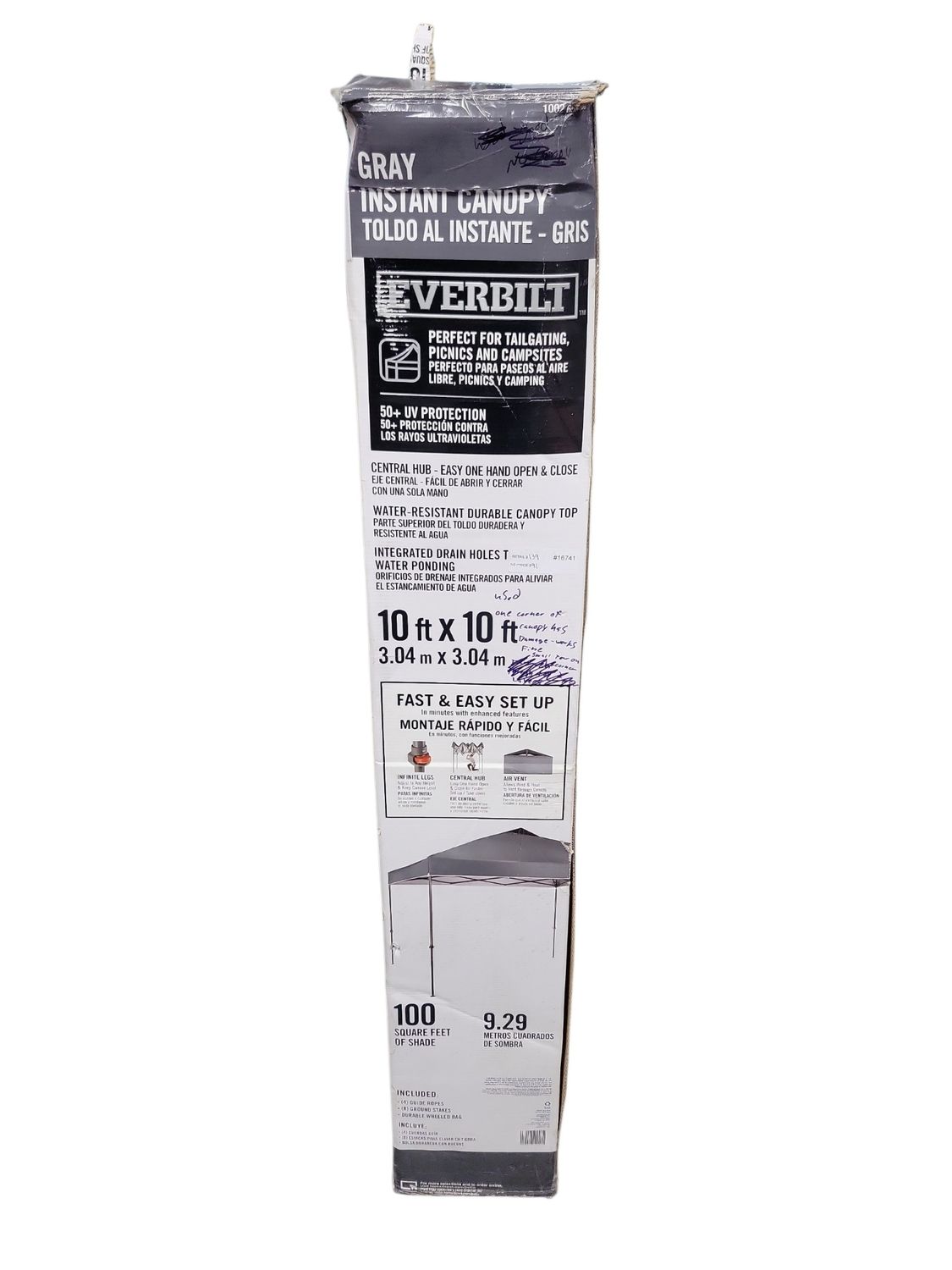Everbilt 10 ft. x 10 ft. Grey Instant Canopy Pop Up Tent NS CLIA 100-G  .