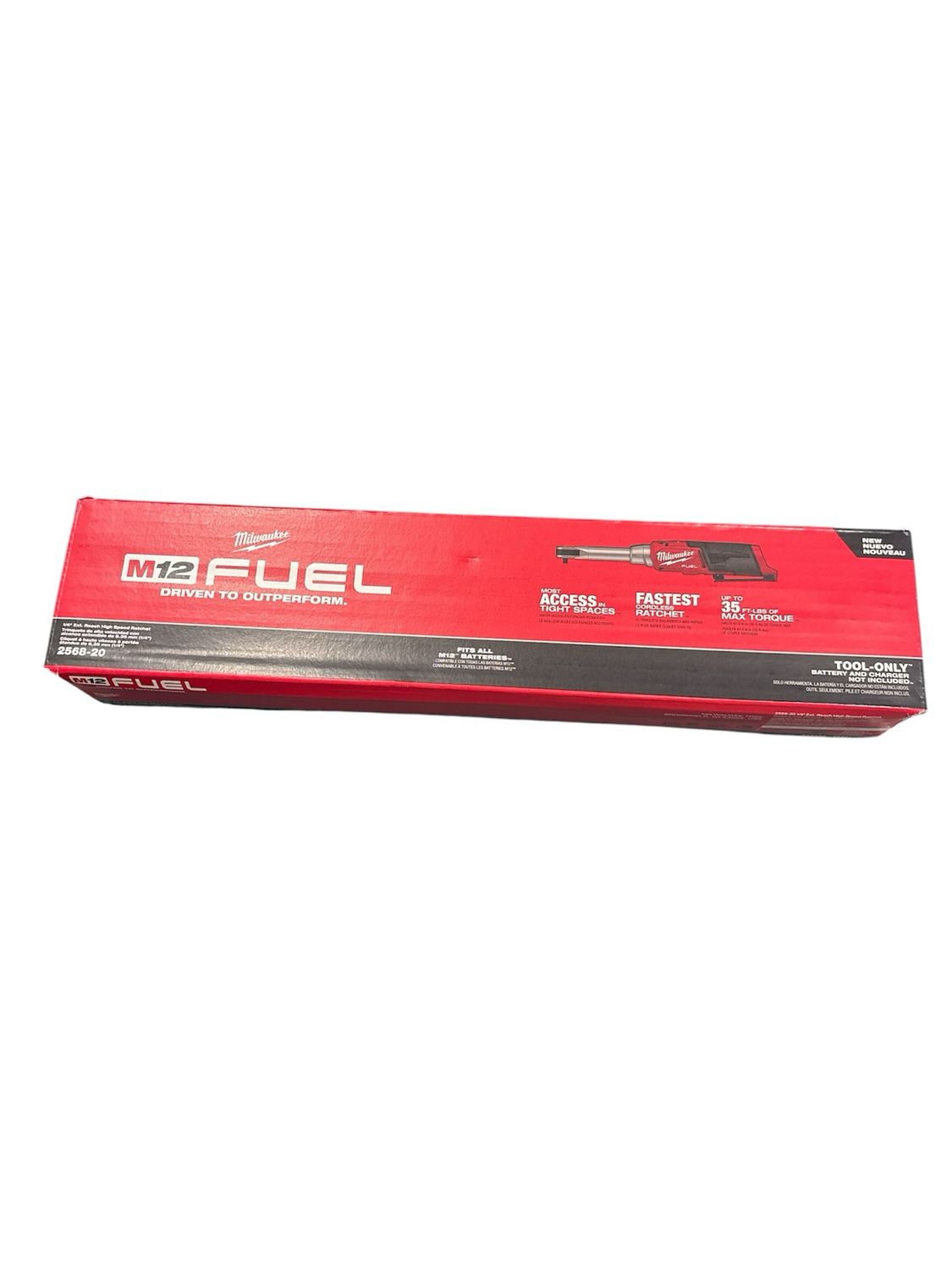 Milwaukee M12 FUEL 12V Lithium-Ion Brushless Cordless 1/4 in. Extended Reach High Speed Ratchet (Tool Only) 2568-20