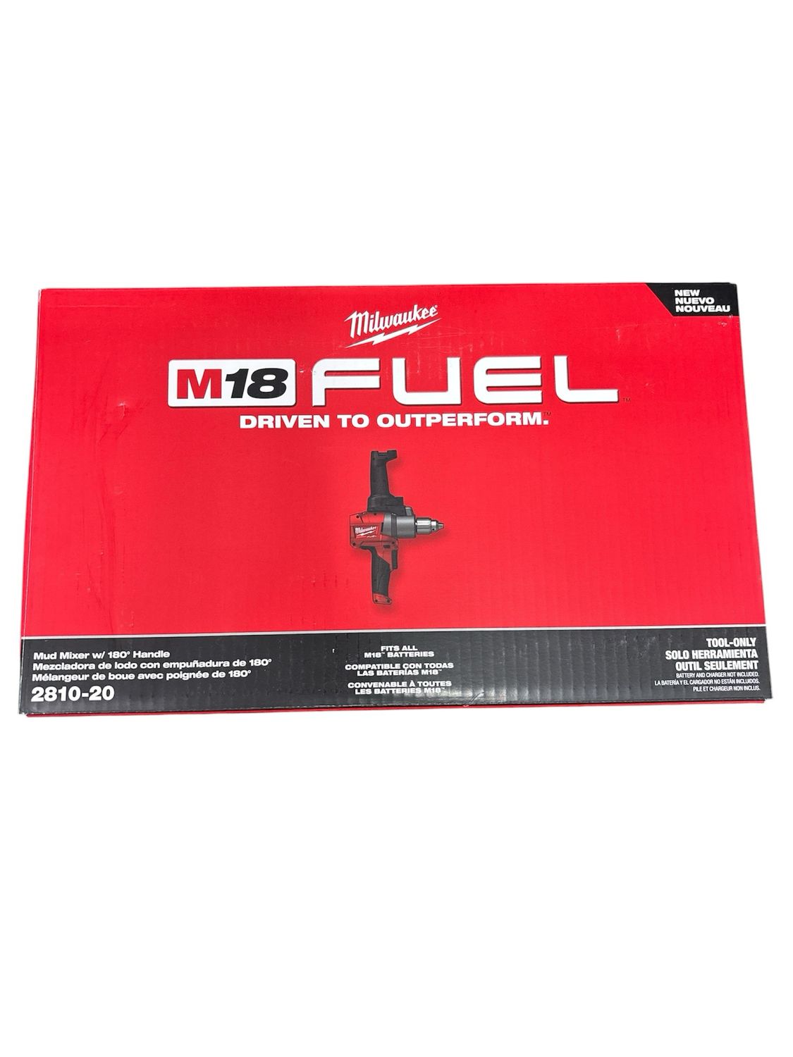 Milwaukee M18 FUEL 18V Lithium-Ion Brushless Cordless 1/2 in. Mud Mixer (Tool-Only) 2810-20 .