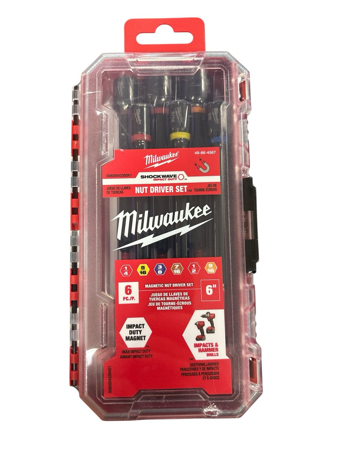 Milwaukee SHOCKWAVE Impact Duty 6 in. Magnetic Nut Driver Set (6-Pieces) 49-66-4567