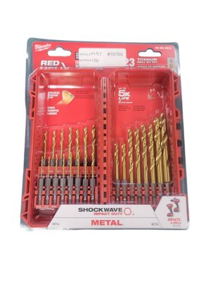 Milwaukee SHOCKWAVE IMPACT DUTY Titanium Twist Drill Bit Set (23-Piece) 48-89-4631 .