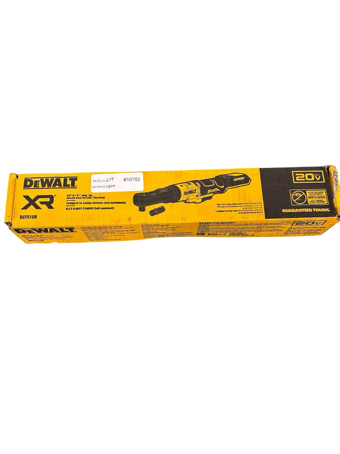 DEWALT 20V MAX XR Cordless 3/8 in. to 1/2 in. Ratchet (Tool-Only) DCF510B