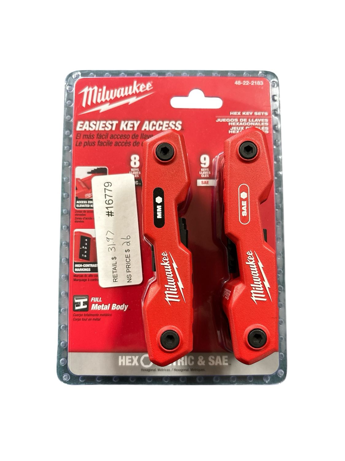 Milwaukee 17-Key Folding Hex Key Sets - SAE/Metric 48-22-2183