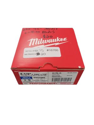 Milwaukee *25-PACK* 4-1/2 in. x. 045 in. x 7/8 in. Performance Plus Metal Cut Off Wheel-Type 27 49-94-0107