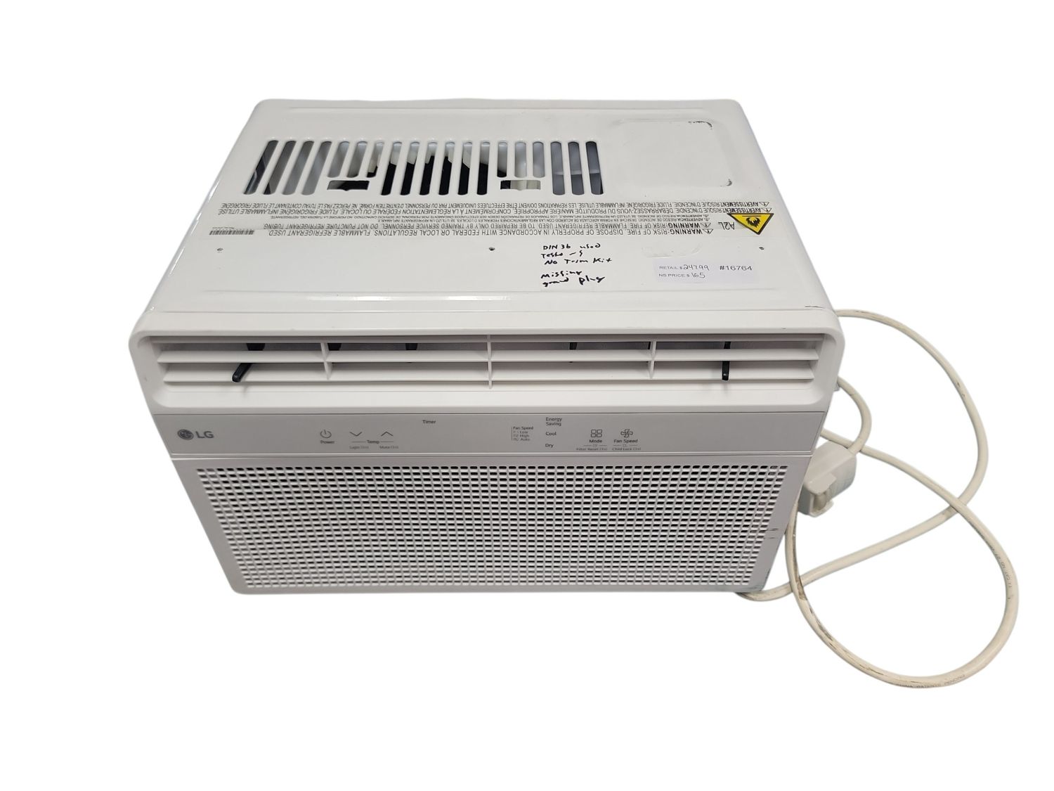 LG 6,000 BTU 115-Volt Window Air Conditioner Unit Cools 250 sq. ft with Remote and Dehumidifier in White LW6024RY