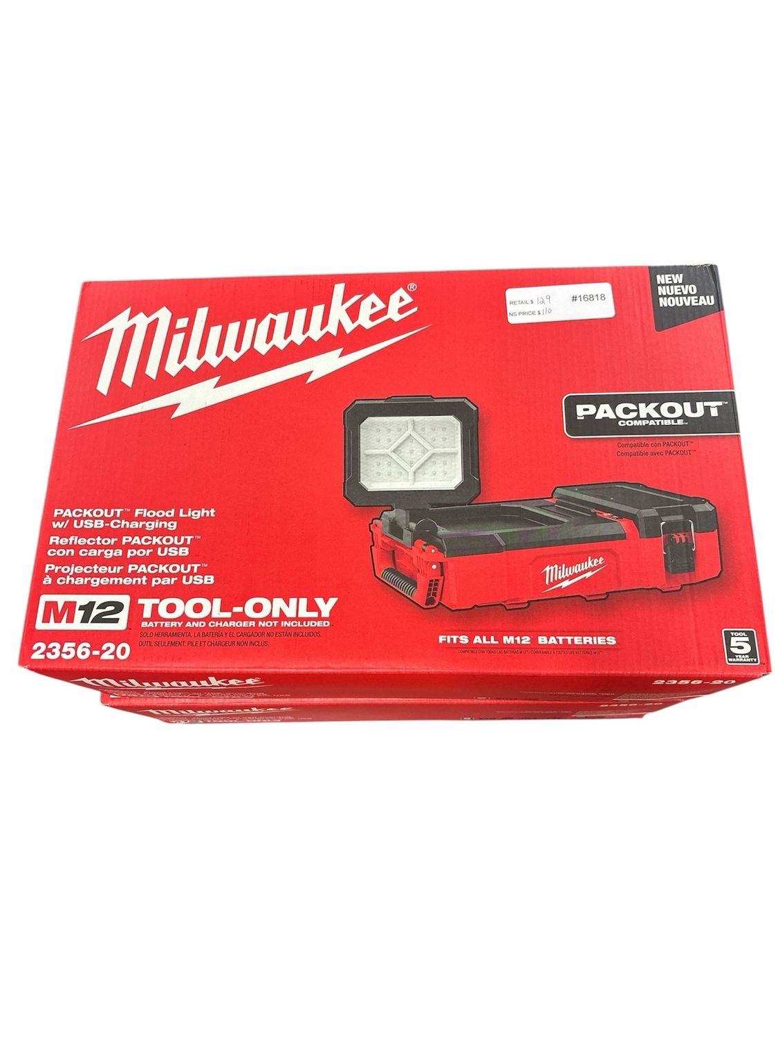 Milwaukee M12 12-Volt Lithium-Ion Cordless PACKOUT Flood Light w/USB Charging 2356-20