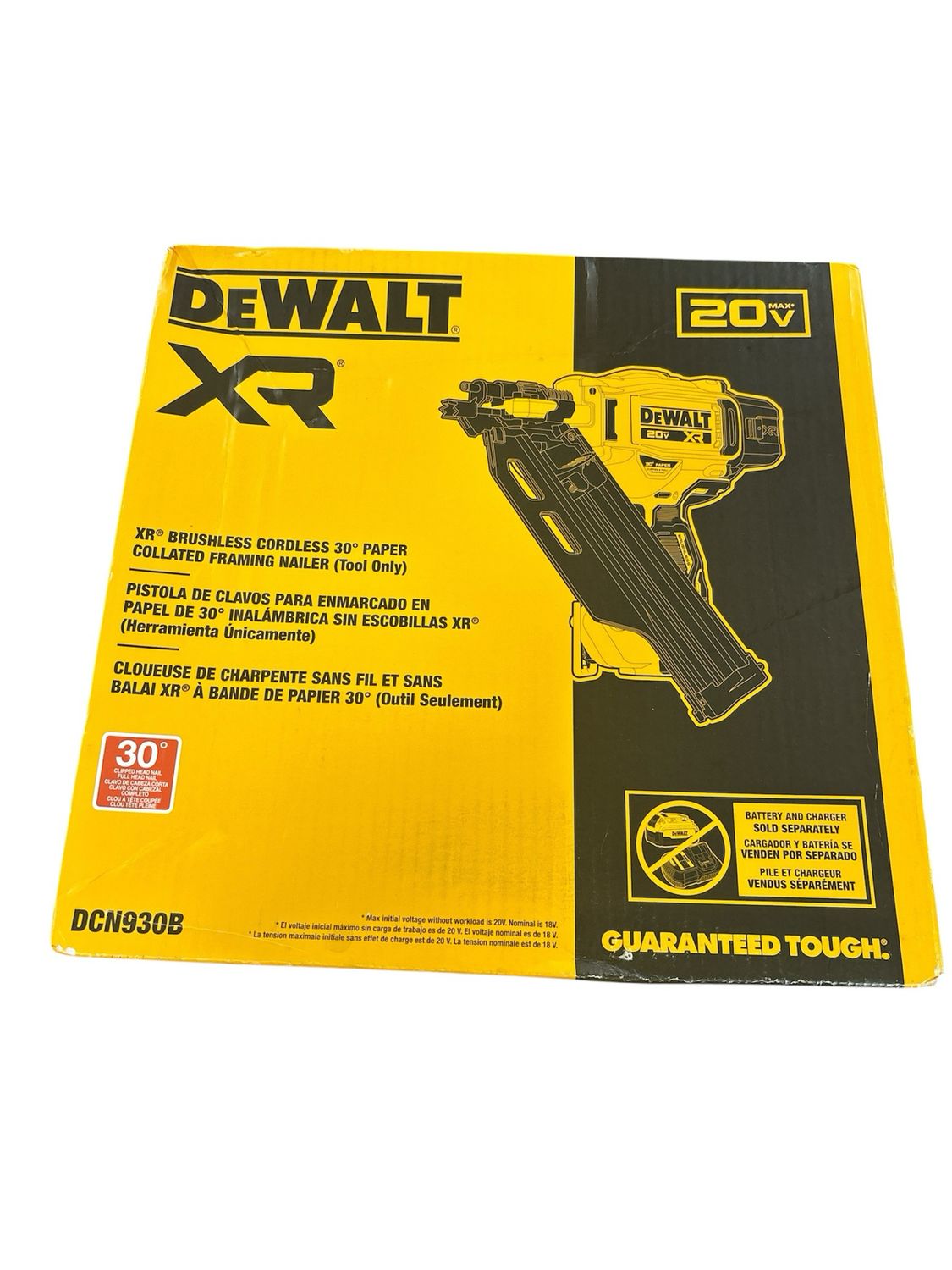 DEWALT 20-Volt 30° Cordless Framing Nailer (Tool-Only) DCN630B